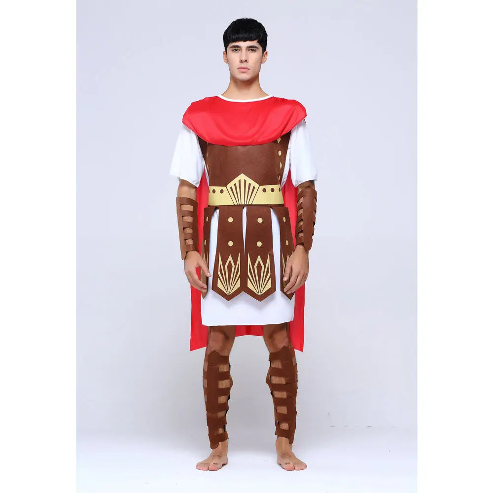 Adult Men Greek Roman Warrior Gladiator Costume Knight Julius Caesar