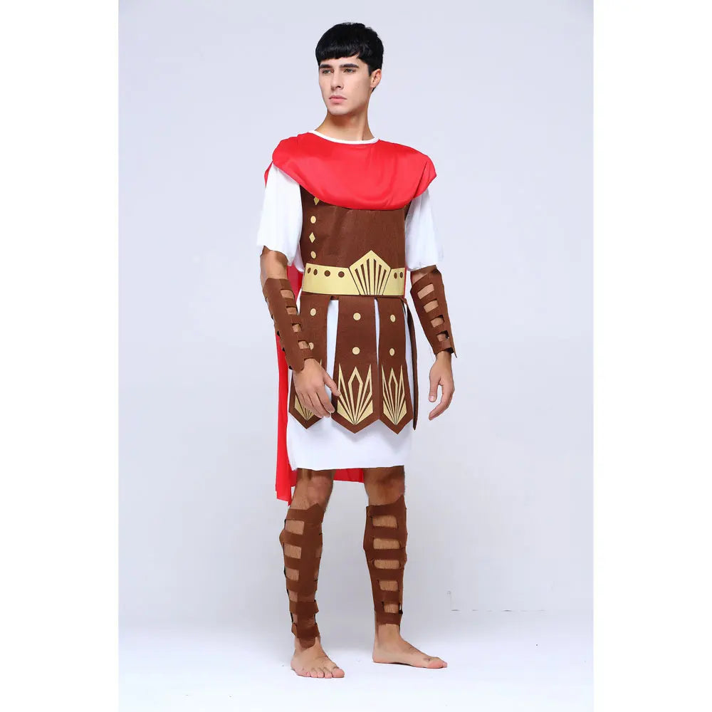 Adult Men Greek Roman Warrior Gladiator Costume Knight Julius Caesar