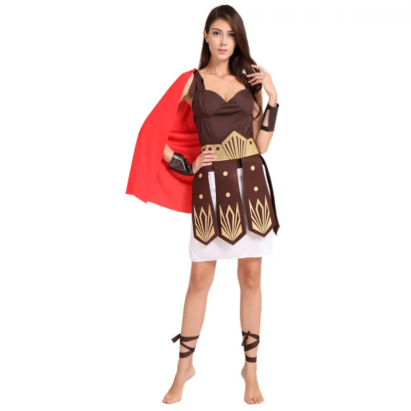 Adult Men Greek Roman Warrior Gladiator Costume Knight Julius Caesar