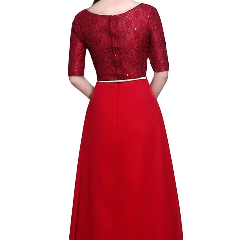 Dongcmy 2025 Fashion Evening Dress Lace Bridal Married Red Long Robe Soiree Formal Vestidos Longo Customized Dresses