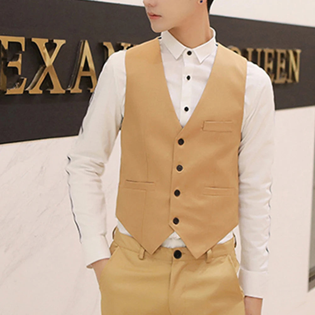 Men's Formal Classic Casual Dress Fashion Vest Suit Slim