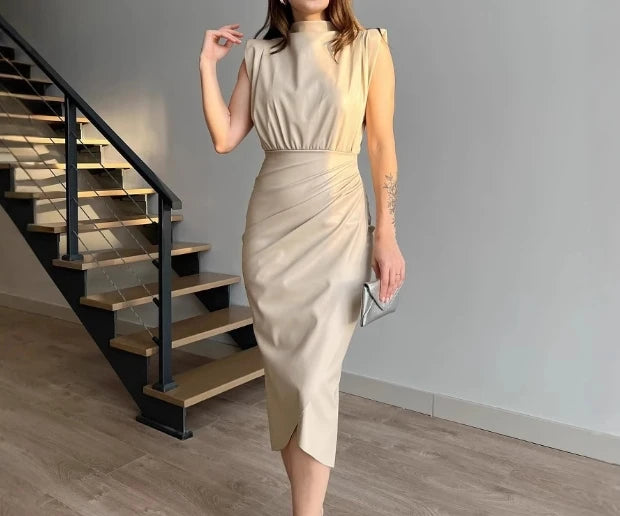 Women's Dress Elegant Party Night Clothing Contrast Lace Sleeveless