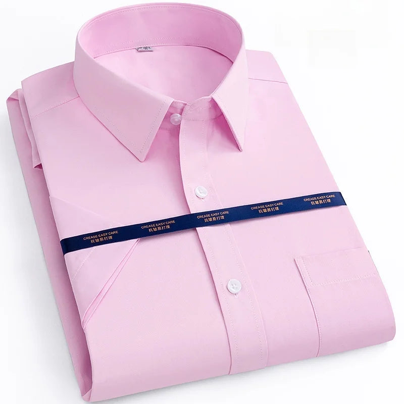 Business Dress Shirt Men Short Sleeve Autumn Spring Fashion