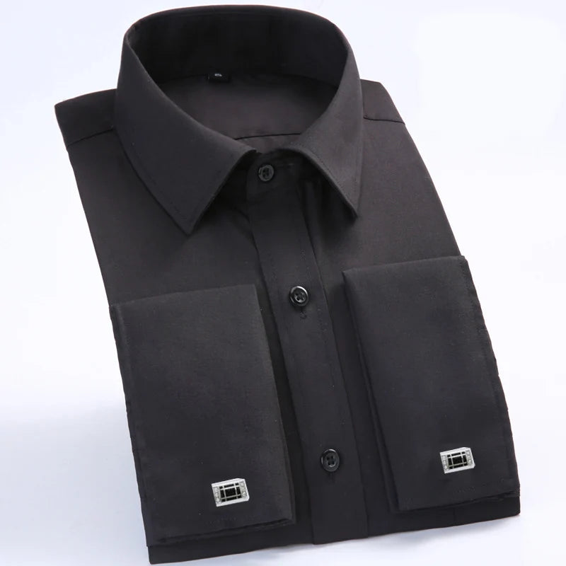 Men's Classic French Cuffs Social Dress Shirt