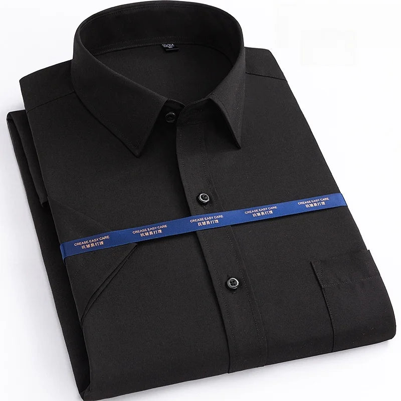 Business Dress Shirt Men Short Sleeve Autumn Spring Fashion