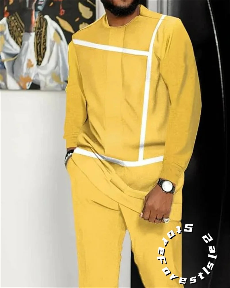 Classic Dress Set for Men Tracskuit Set Casual Walking Suit