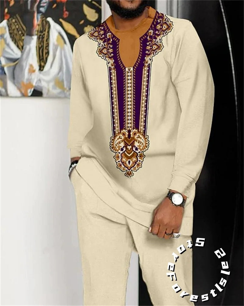 Classic Dress Set for Men Tracskuit Set Casual Walking Suit