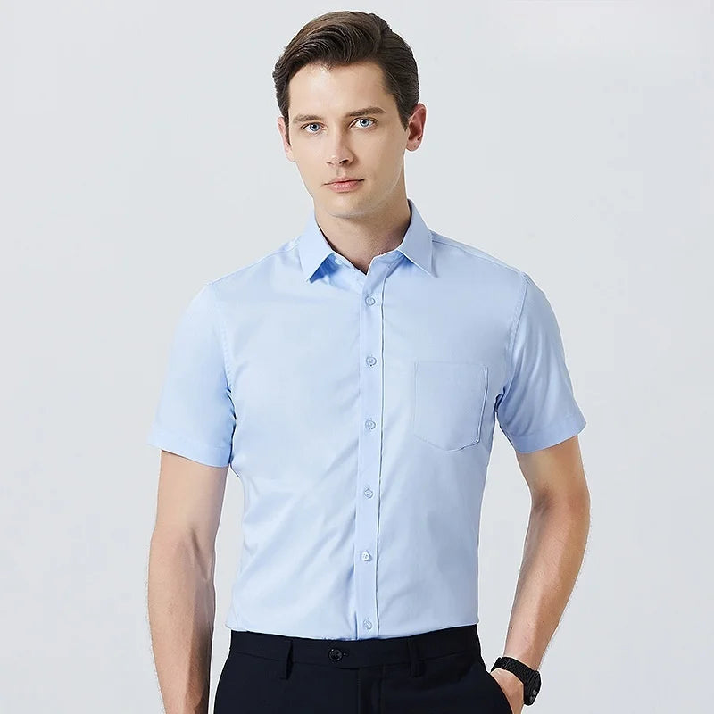 Business Dress Shirt Men Short Sleeve Autumn Spring Fashion
