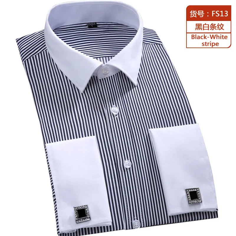 Men's Classic French Cuffs Social Dress Shirt