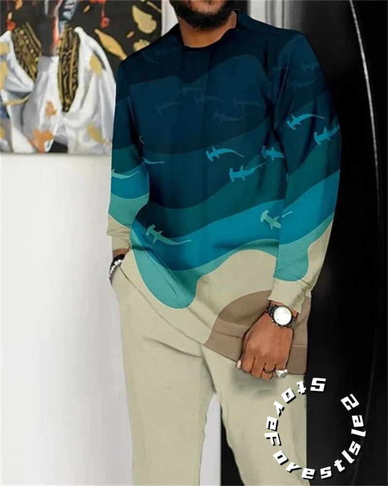 Classic Dress Set for Men Tracskuit Set Casual Walking Suit