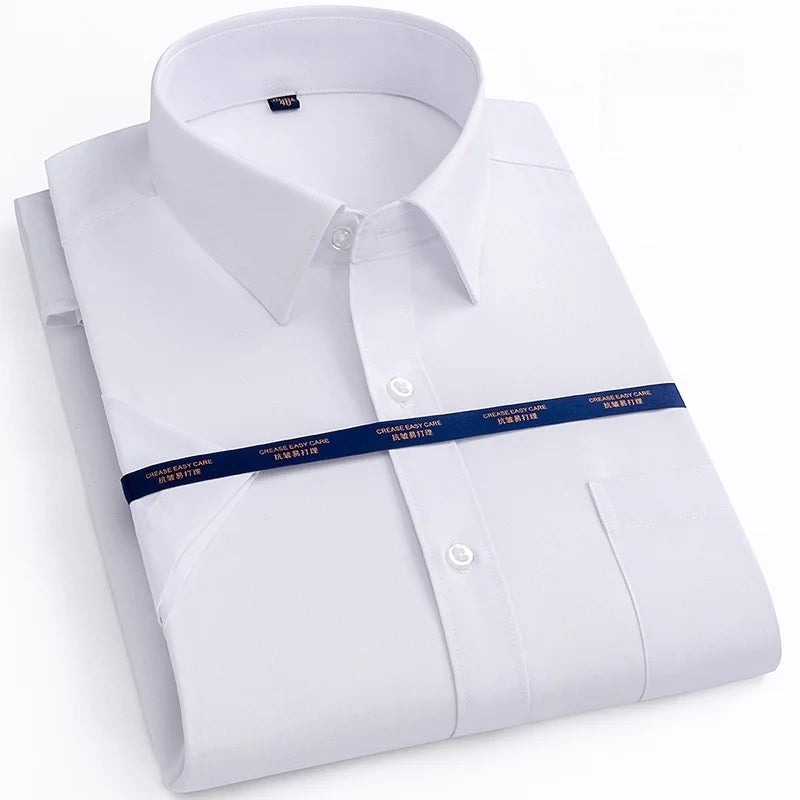 Business Dress Shirt Men Short Sleeve Autumn Spring Fashion