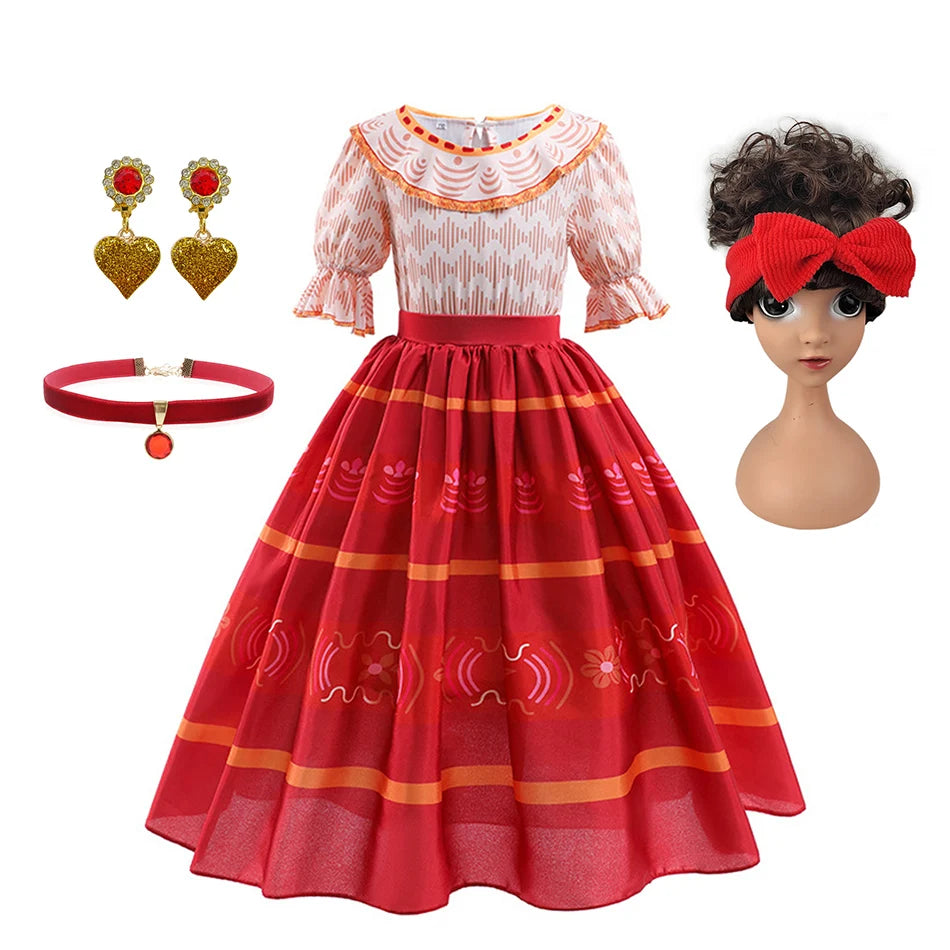 Girls Dolores Costume Kids Encanto Cosplay Princess Dress