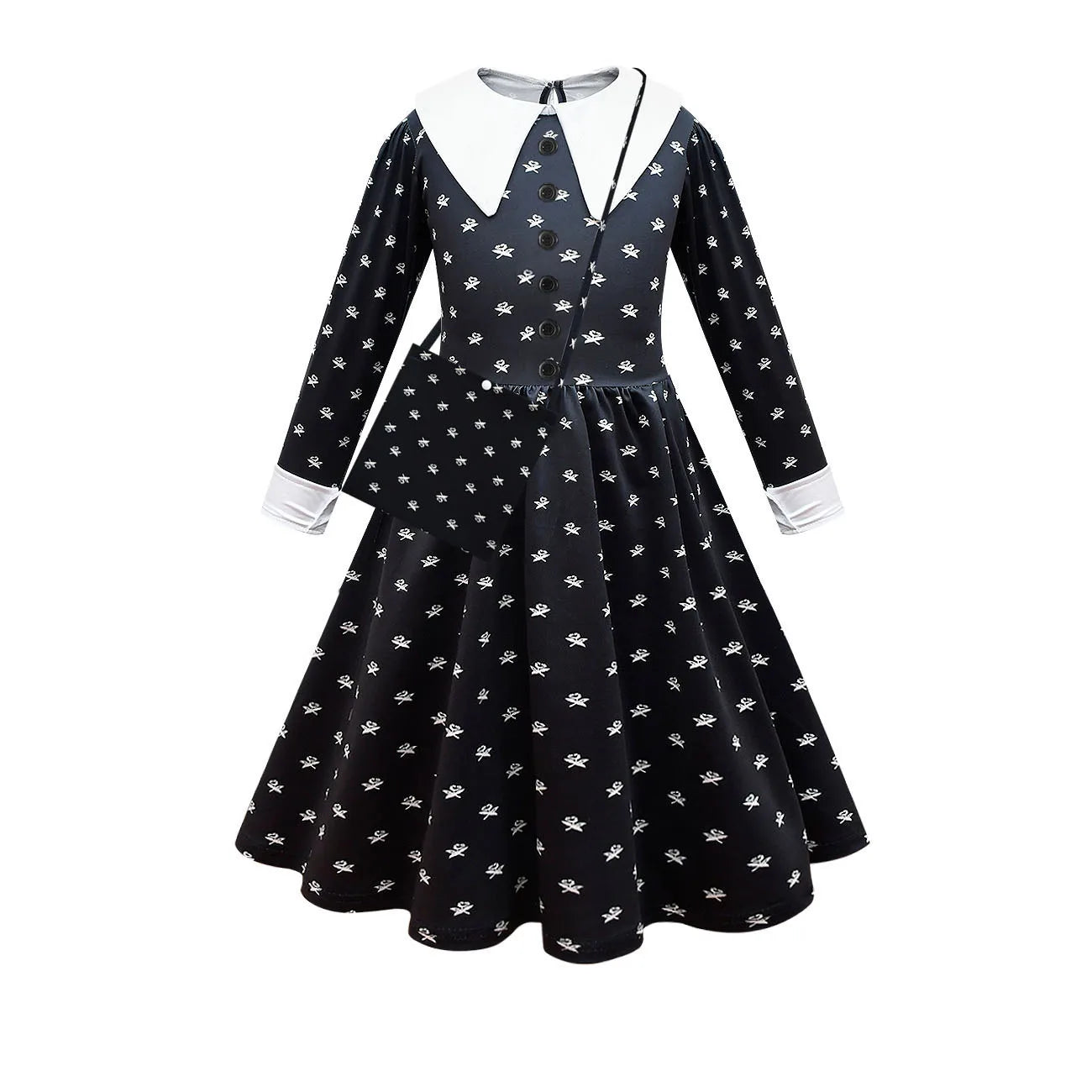 Children Addams Black Dress Kids Family Christmas Clothes, Halloweens