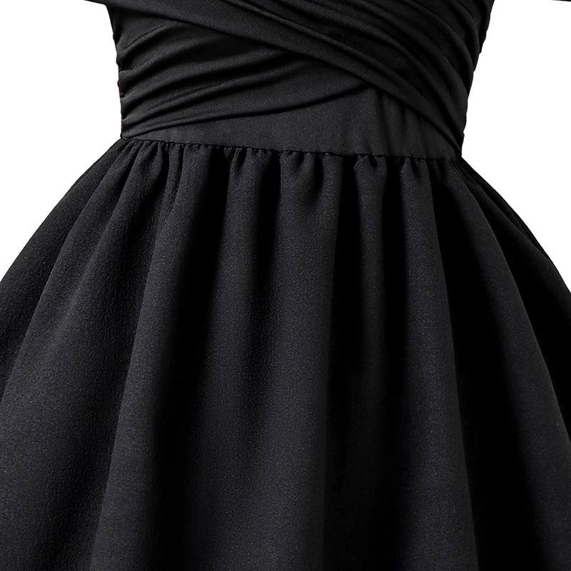 Black Dress For Kids Girls Off-the-Shoulder