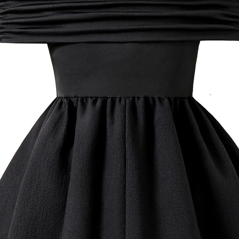 Black Dress For Kids Girls Off-the-Shoulder