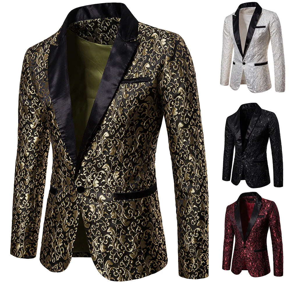 Men's Floral Party Dress Suit Stylish Dinner