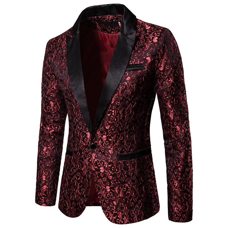 Men's Floral Party Dress Suit Stylish Dinner