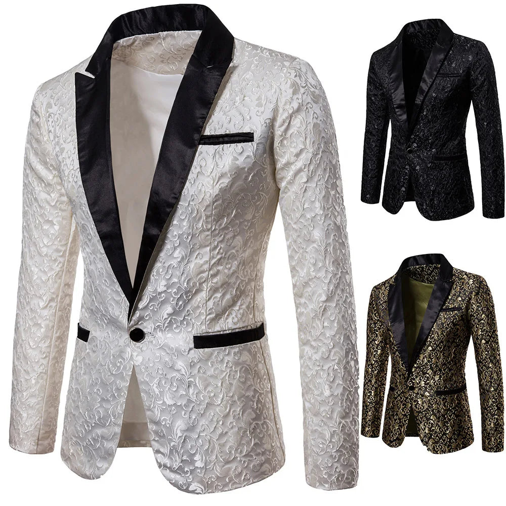 Men's Floral Party Dress Suit Stylish Dinner