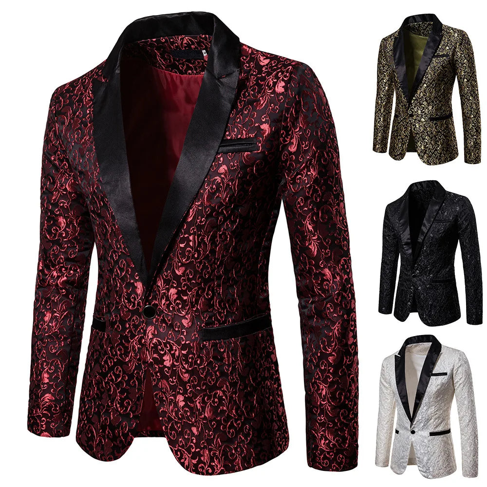 Men's Floral Party Dress Suit Stylish Dinner