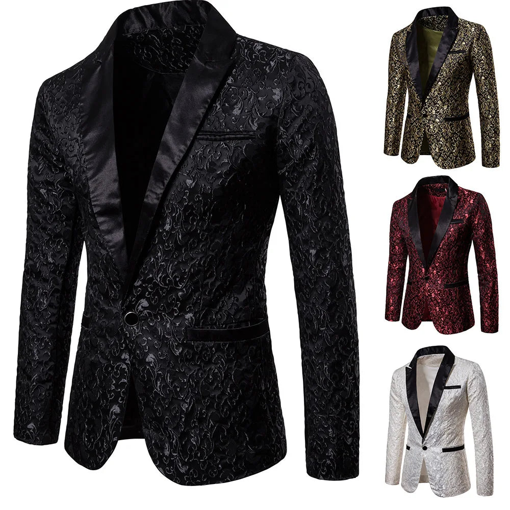 Men's Floral Party Dress Suit Stylish Dinner