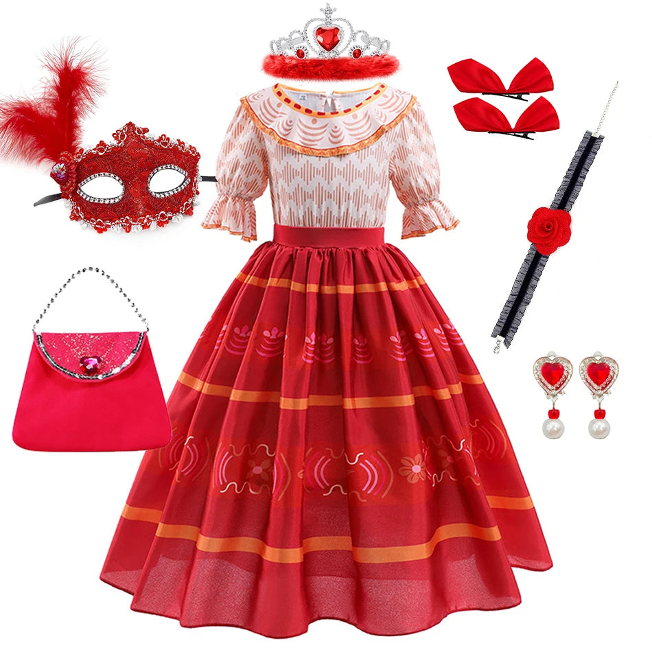 Girls Dolores Costume Kids Encanto Cosplay Princess Dress