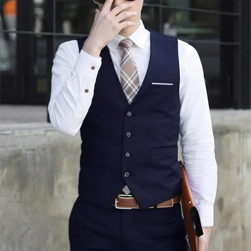 Men's Formal Classic Casual Dress Fashion Vest Suit Slim