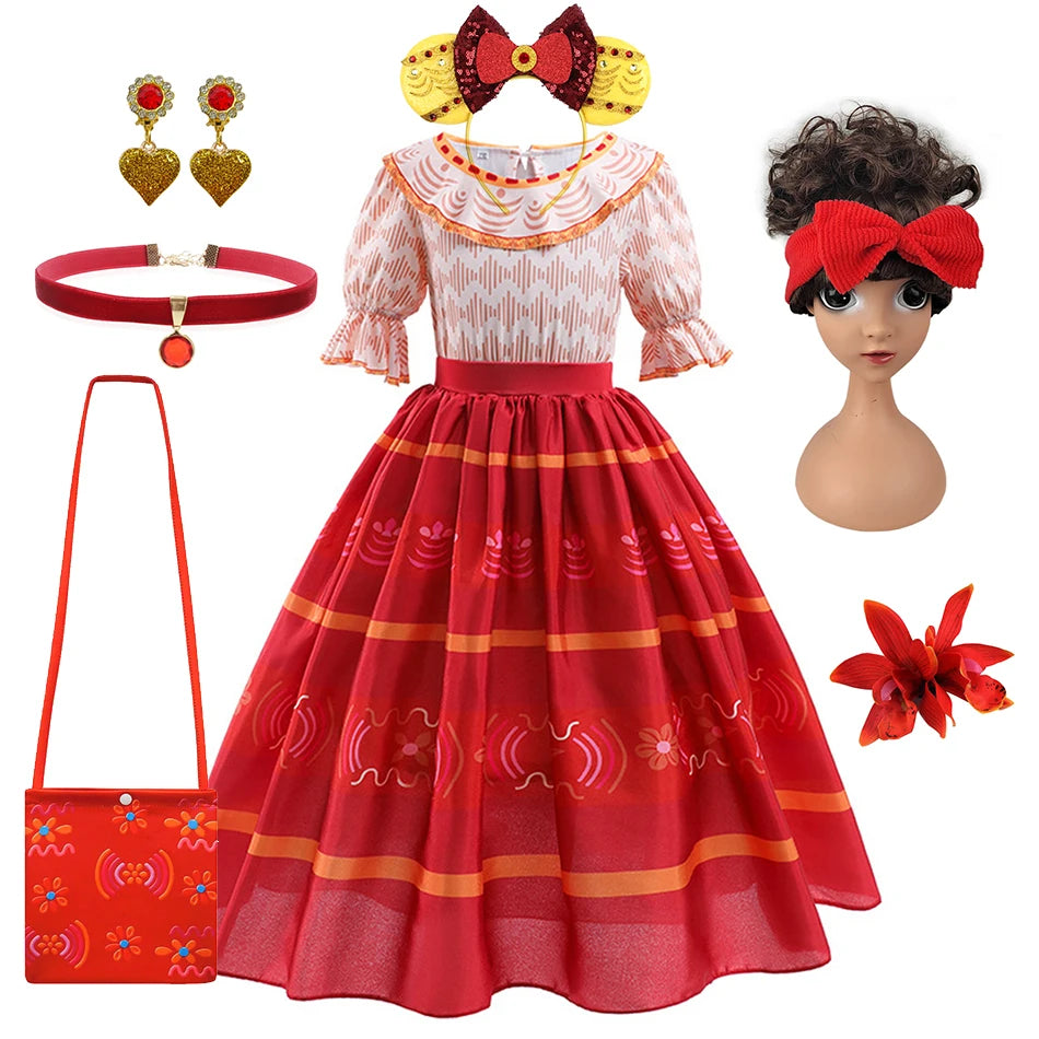 Girls Dolores Costume Kids Encanto Cosplay Princess Dress