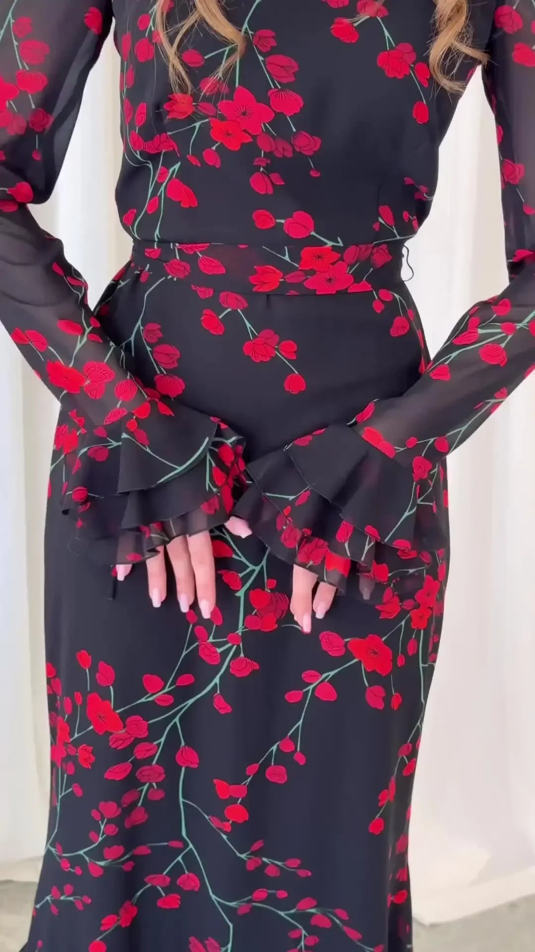 Women's Evening Dresses Summer New Printed French Floral Slim-fitting