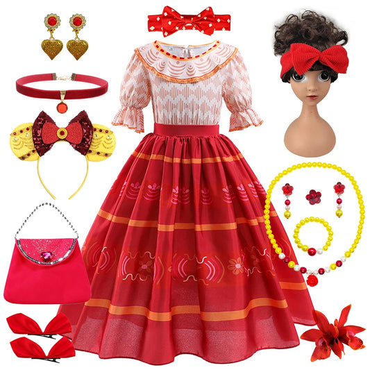 Girls Dolores Costume Kids Encanto Cosplay Princess Dress