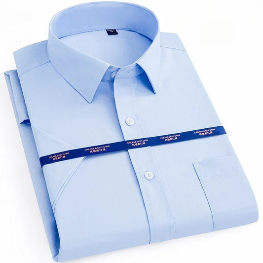 Business Dress Shirt Men Short Sleeve Autumn Spring Fashion
