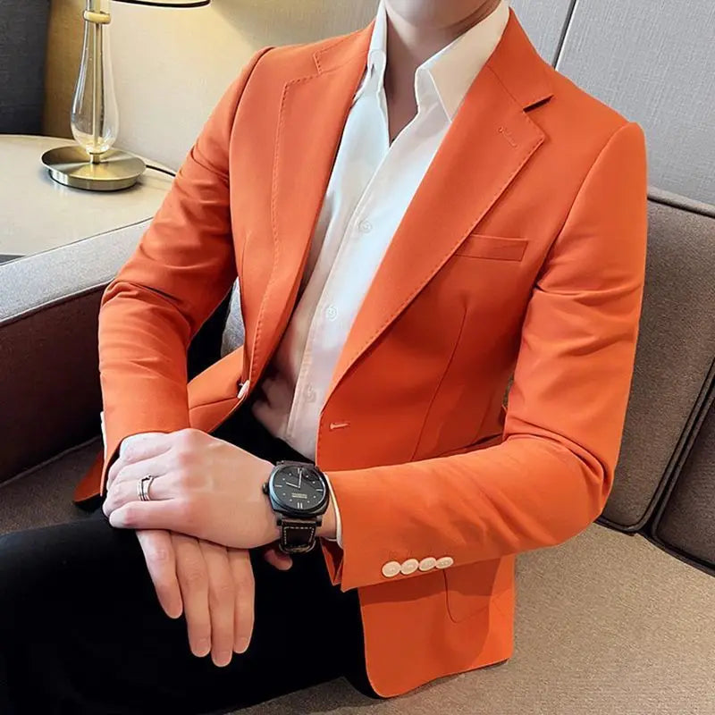 Men's Suit Business Jackets Thin Slim Fit Male Dress