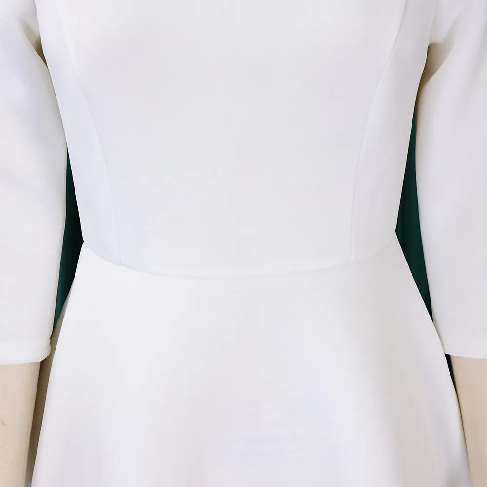 Elegant Party Dress for Woman Modern O Neck Three Quarter Sleeve