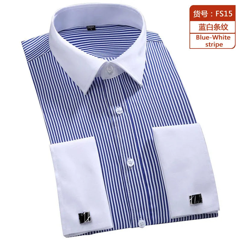 Men's Classic French Cuffs Social Dress Shirt