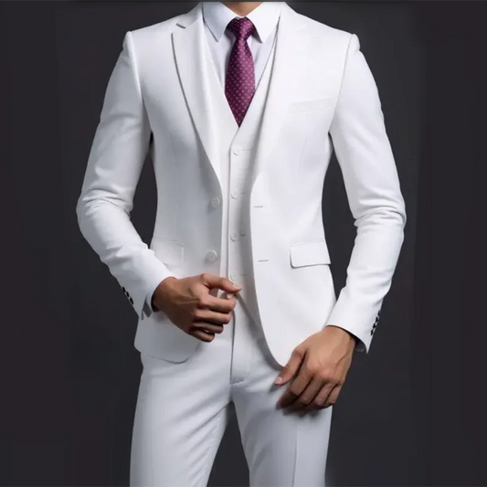 Suit (Blazer+ Vest + Trousers) Men's Fashionable Gentleman