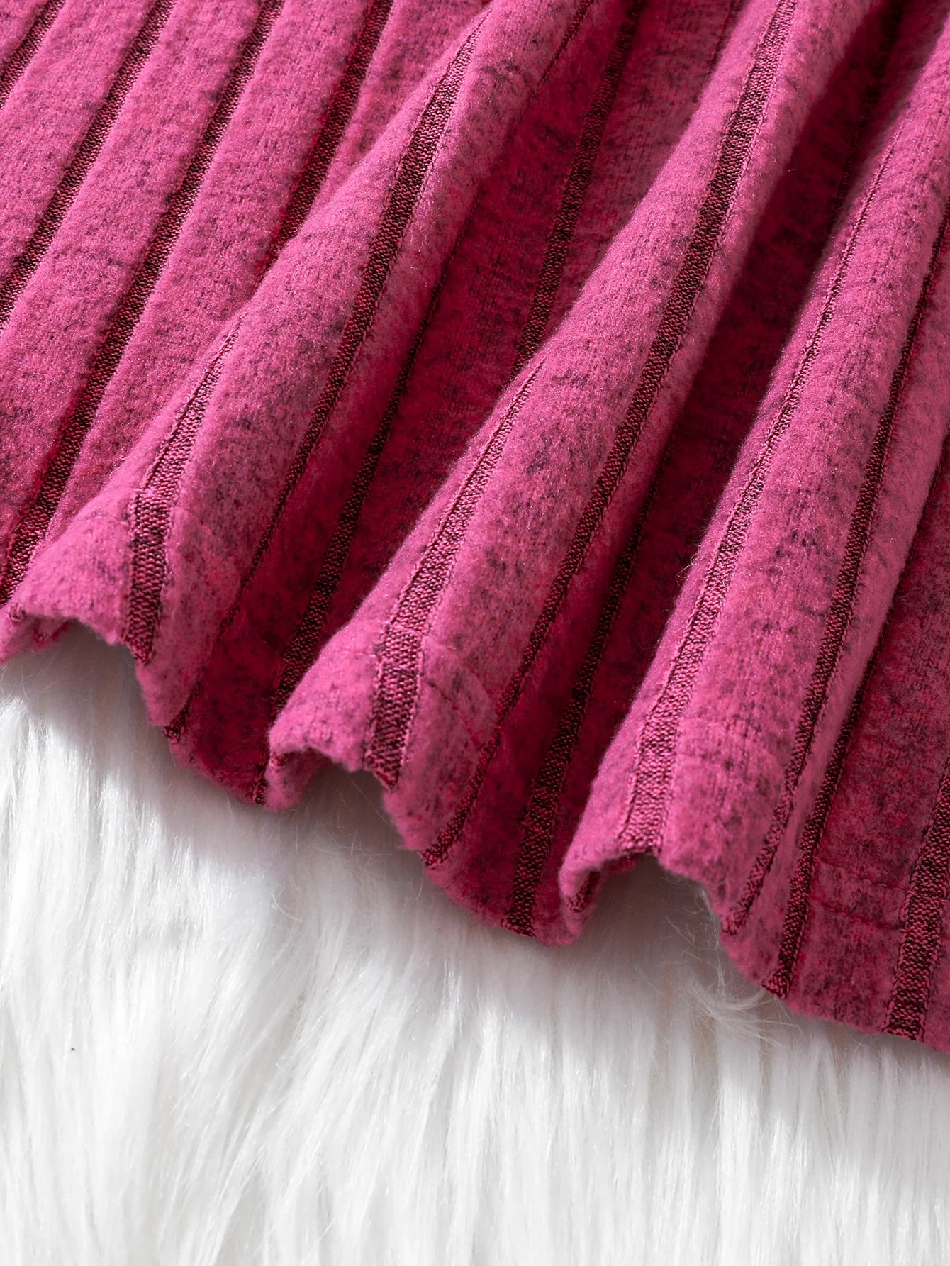 Women's bright pink knitted dress slim design, warm and comfortable