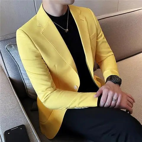 Men's Suit Business Jackets Thin Slim Fit Male Dress