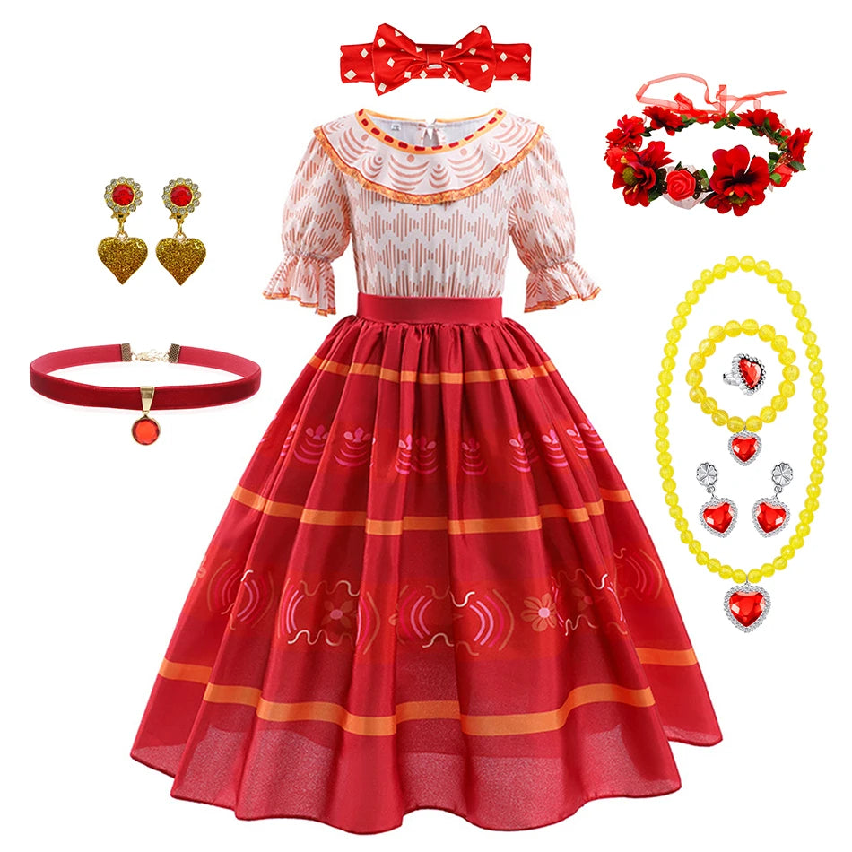 Girls Dolores Costume Kids Encanto Cosplay Princess Dress
