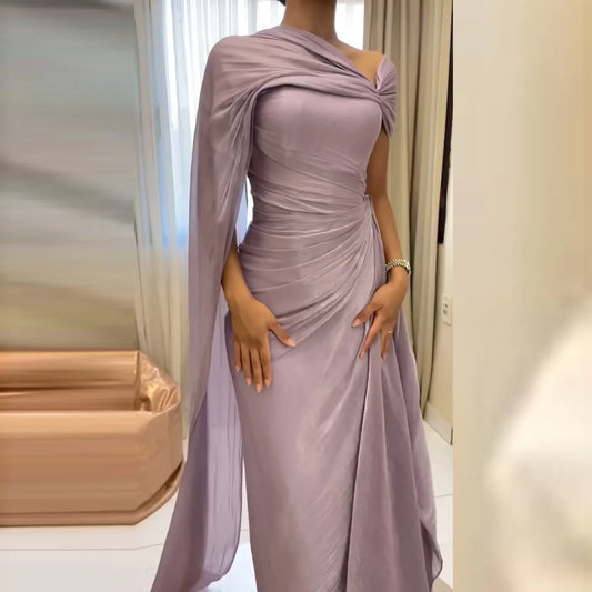 Sharon Said Elegant Lilac One-Should Dubai Evening Dress