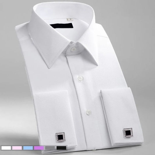 Men's Classic French Cuffs Social Dress Shirt