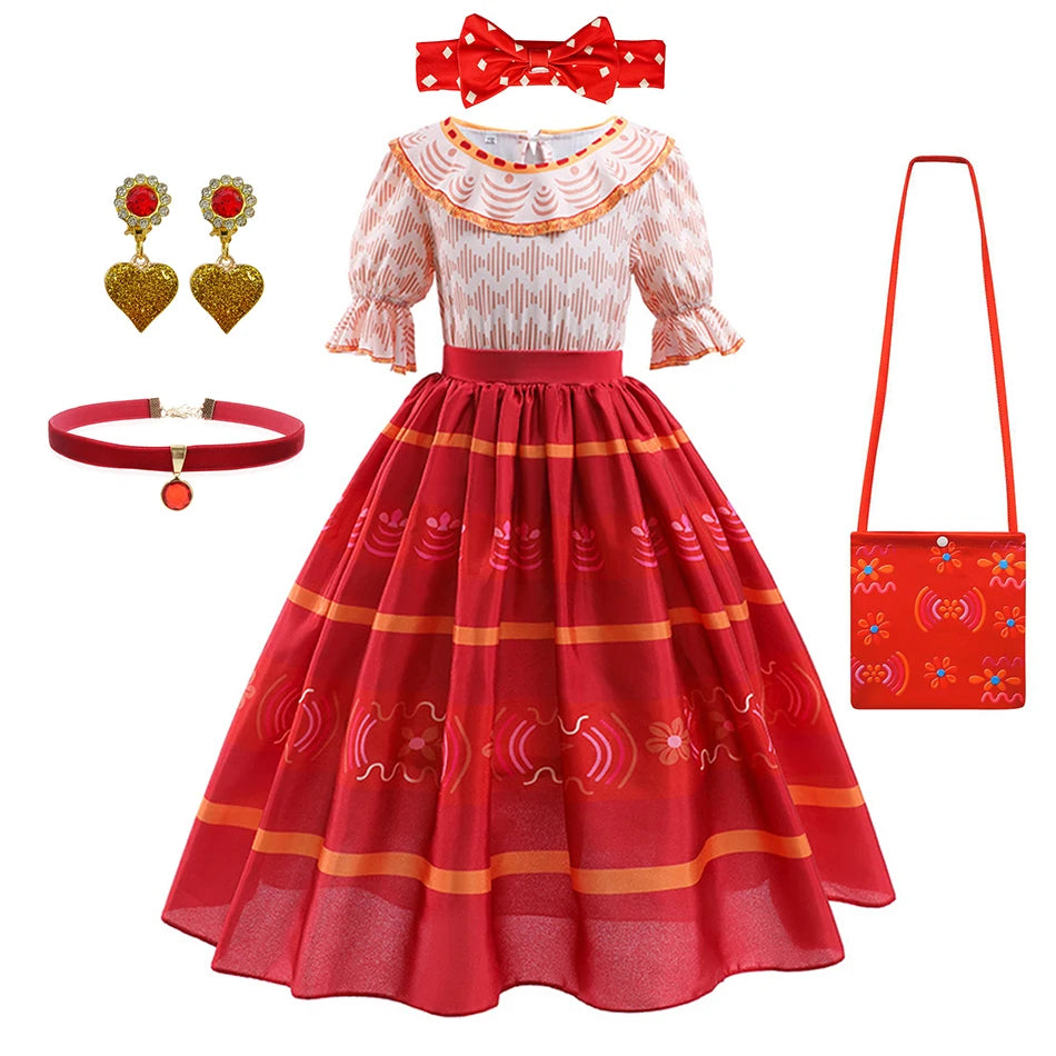 Girls Dolores Costume Kids Encanto Cosplay Princess Dress