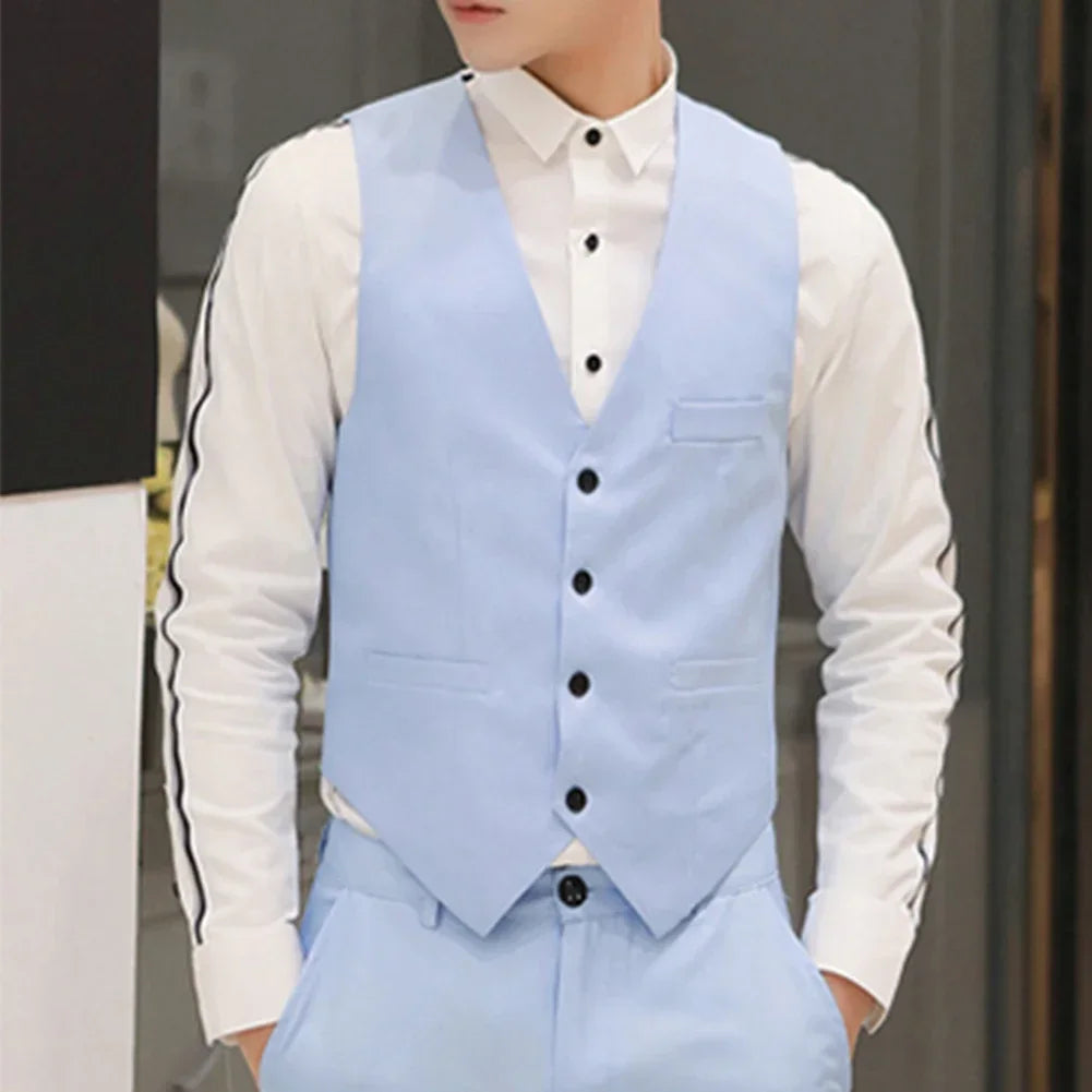 Men's Formal Classic Casual Dress Fashion Vest Suit Slim