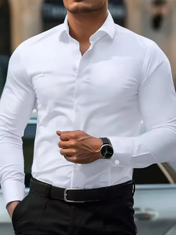 Men's formal shirt, summer long-sleeved, thin