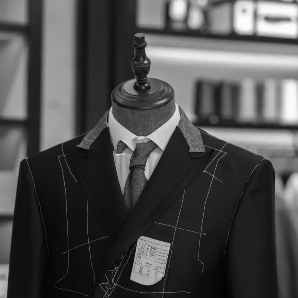 Navy Men Tuxedos Tailcoat Formal Dress Suits