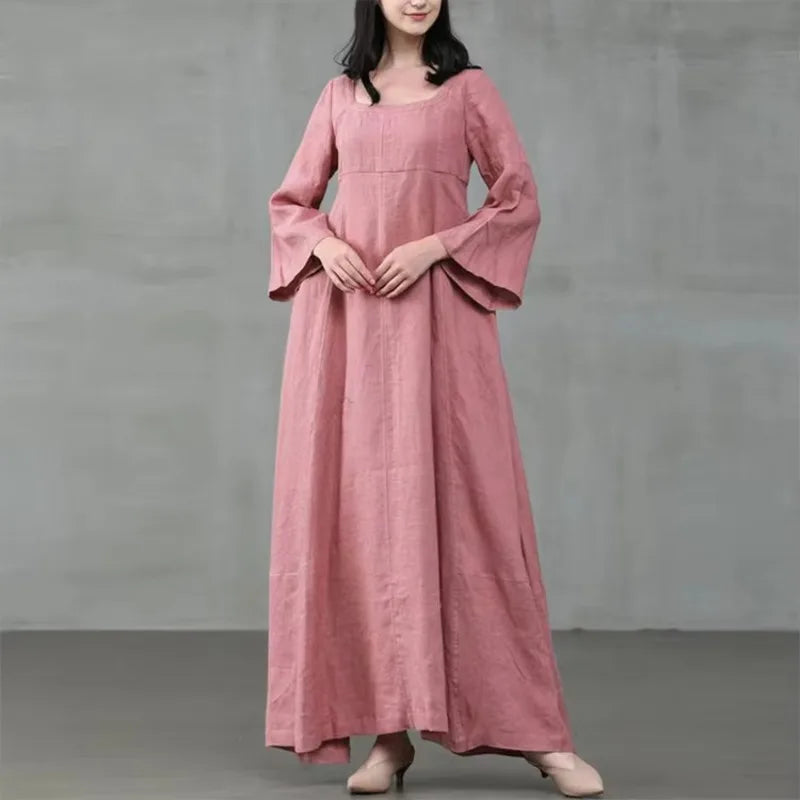 Medieval Dress Woman Costume Palace Cotton Linen