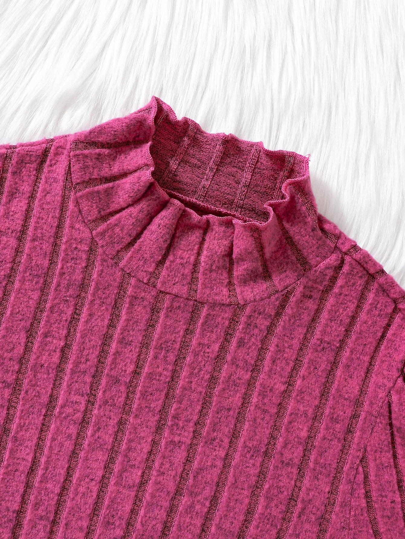 Women's bright pink knitted dress slim design, warm and comfortable