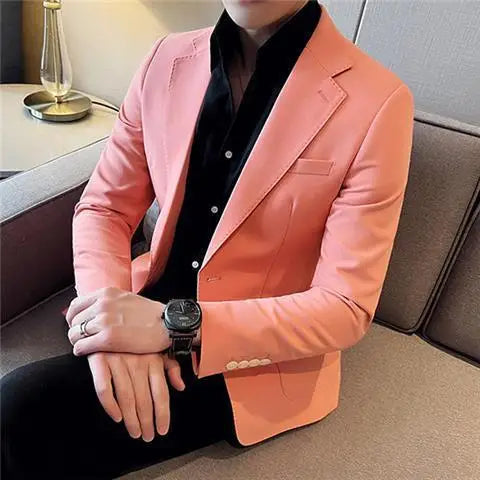 Men's Suit Business Jackets Thin Slim Fit Male Dress