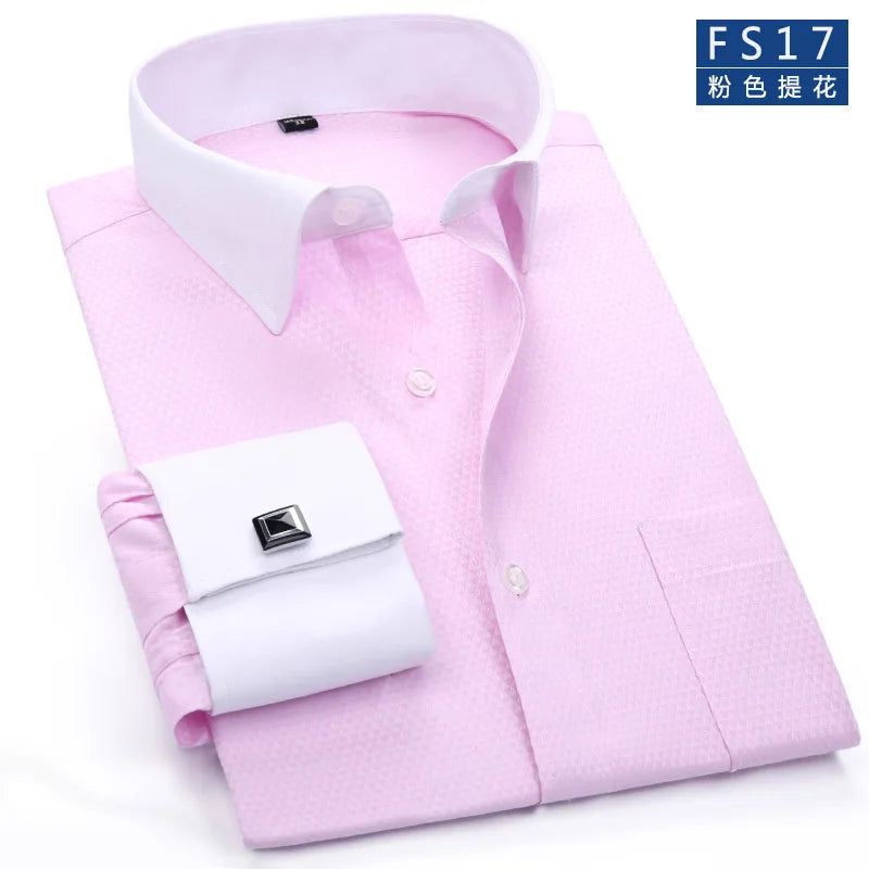 Men's Classic French Cuffs Social Dress Shirt