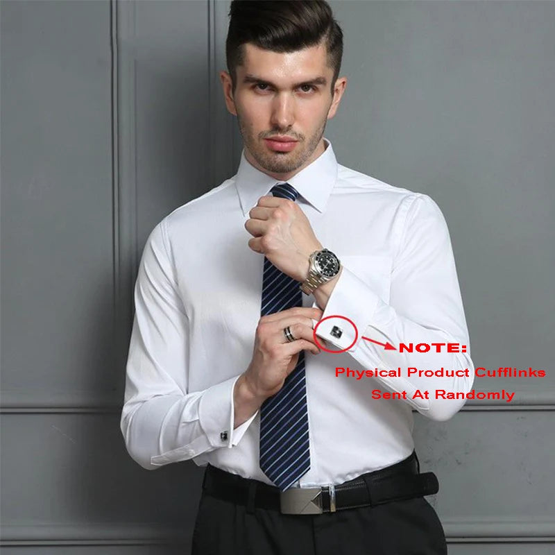 Men's Classic French Cuffs Social Dress Shirt