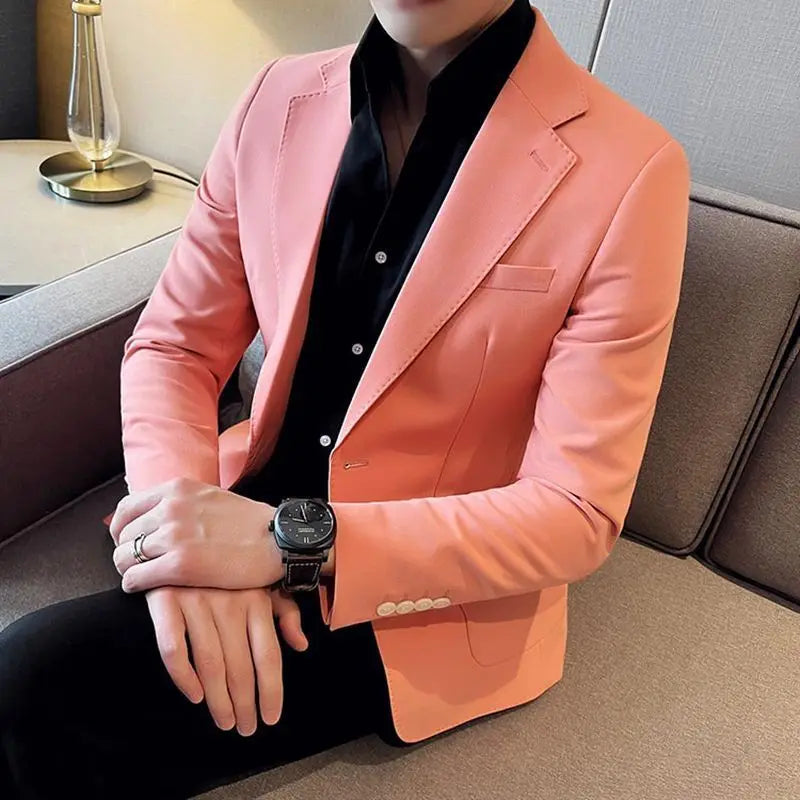 Men's Suit Business Jackets Thin Slim Fit Male Dress
