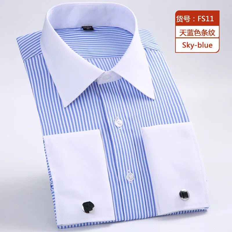 Men's Classic French Cuffs Social Dress Shirt